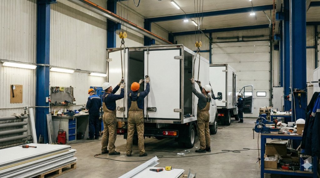 ورشة تصنيع صناديق التبريد المتقدمة